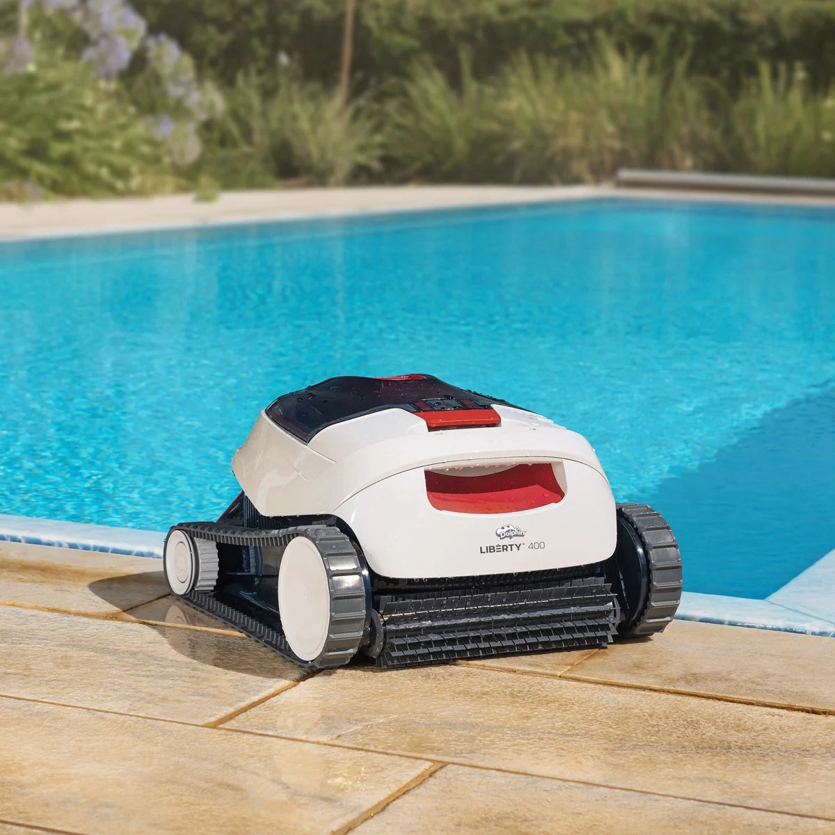 Dolphin Liberty 400 Cordless Robotic Cleaner Red & White