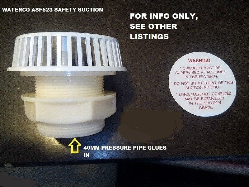 Safety Suction Skimmer Spa Pool 40mm pipe