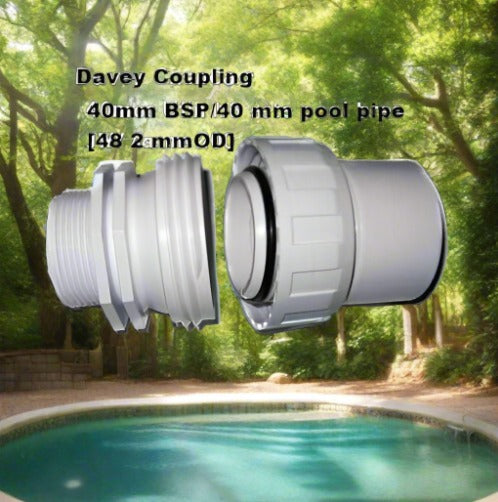 Filter Pipe Barrel Union 40mm Davey Crystal Clear