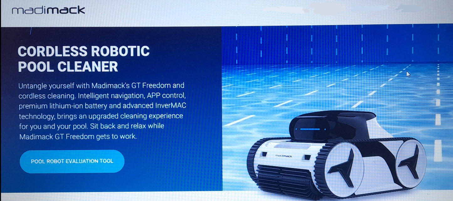 GT Freedom Cordless Robotic Pool Cleaners  i30  i45  i60  i80 Madimack