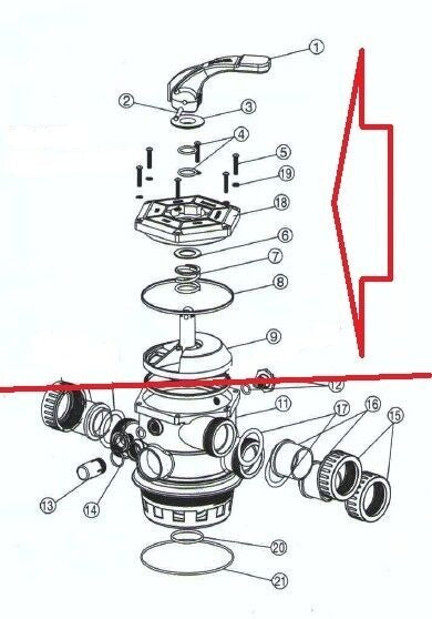 Multiport Valve Top Assembly 6214492 Waterco