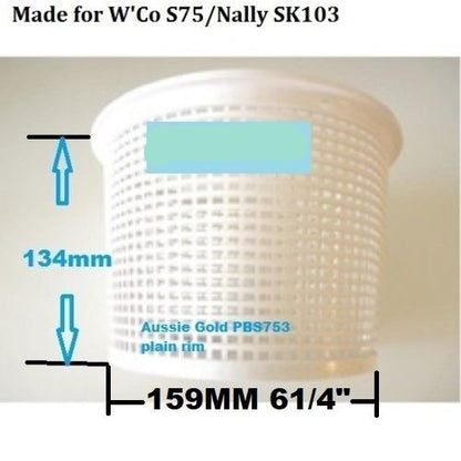 S75  Skimmer Basket  PBS753 Waterco/Nally