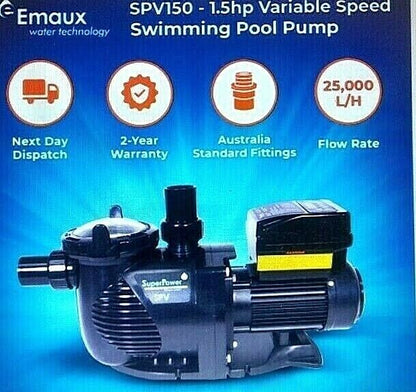 Variable 2 Speed Super Emaux Pool Pump SVP150